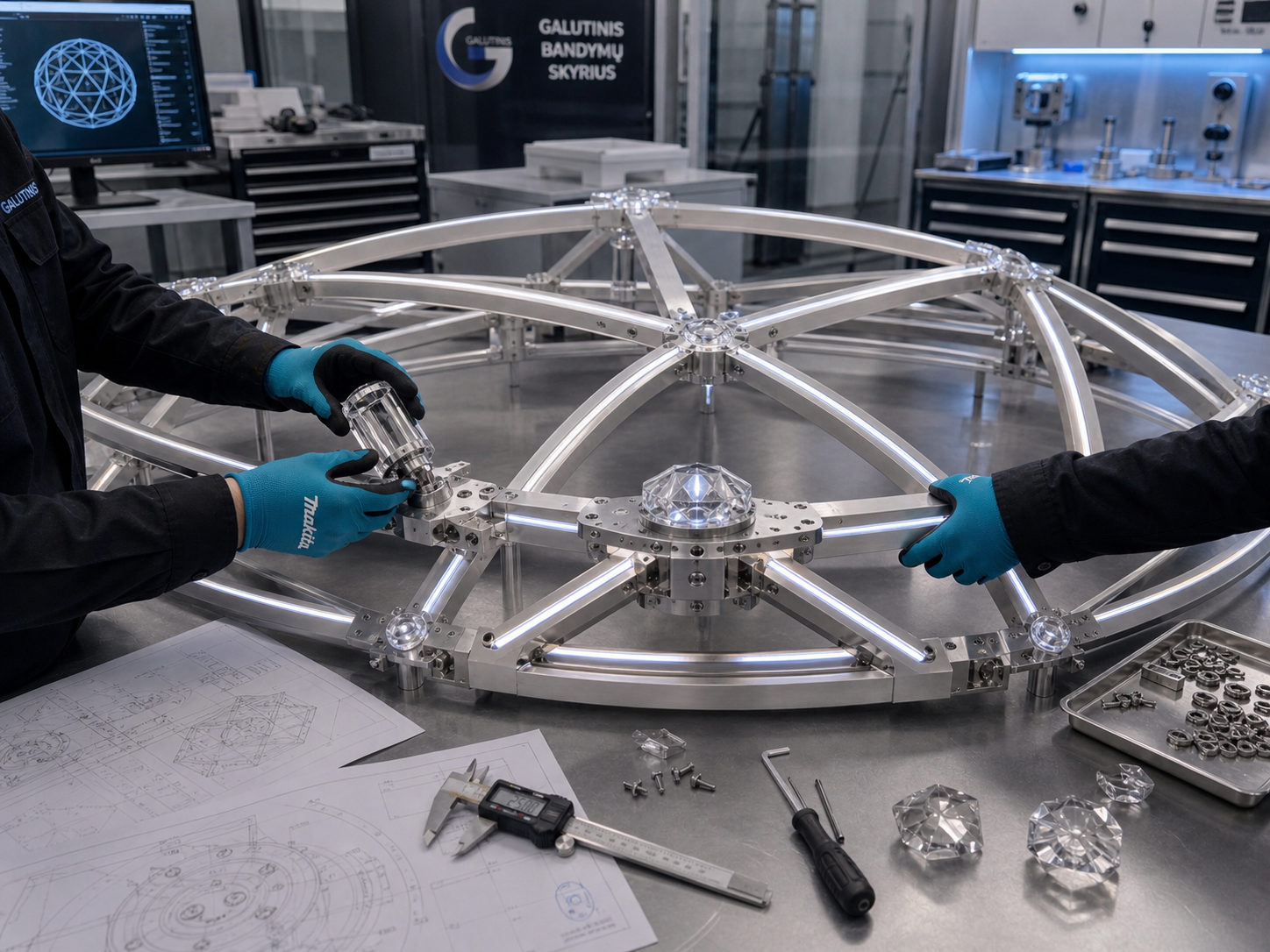 GEODOMAS ir MetaCore LAB testuoja Mirror Infinity Dome™ konstrukciją